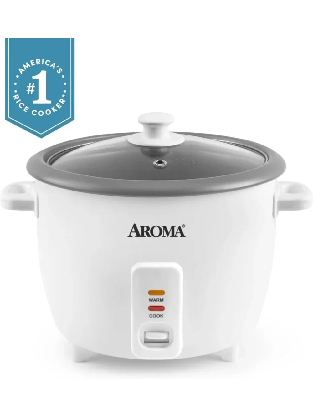 8-Cup Rice Cooker & Soup Warmer, One-Touch Control, 4 Qt, Easy Clean, White
